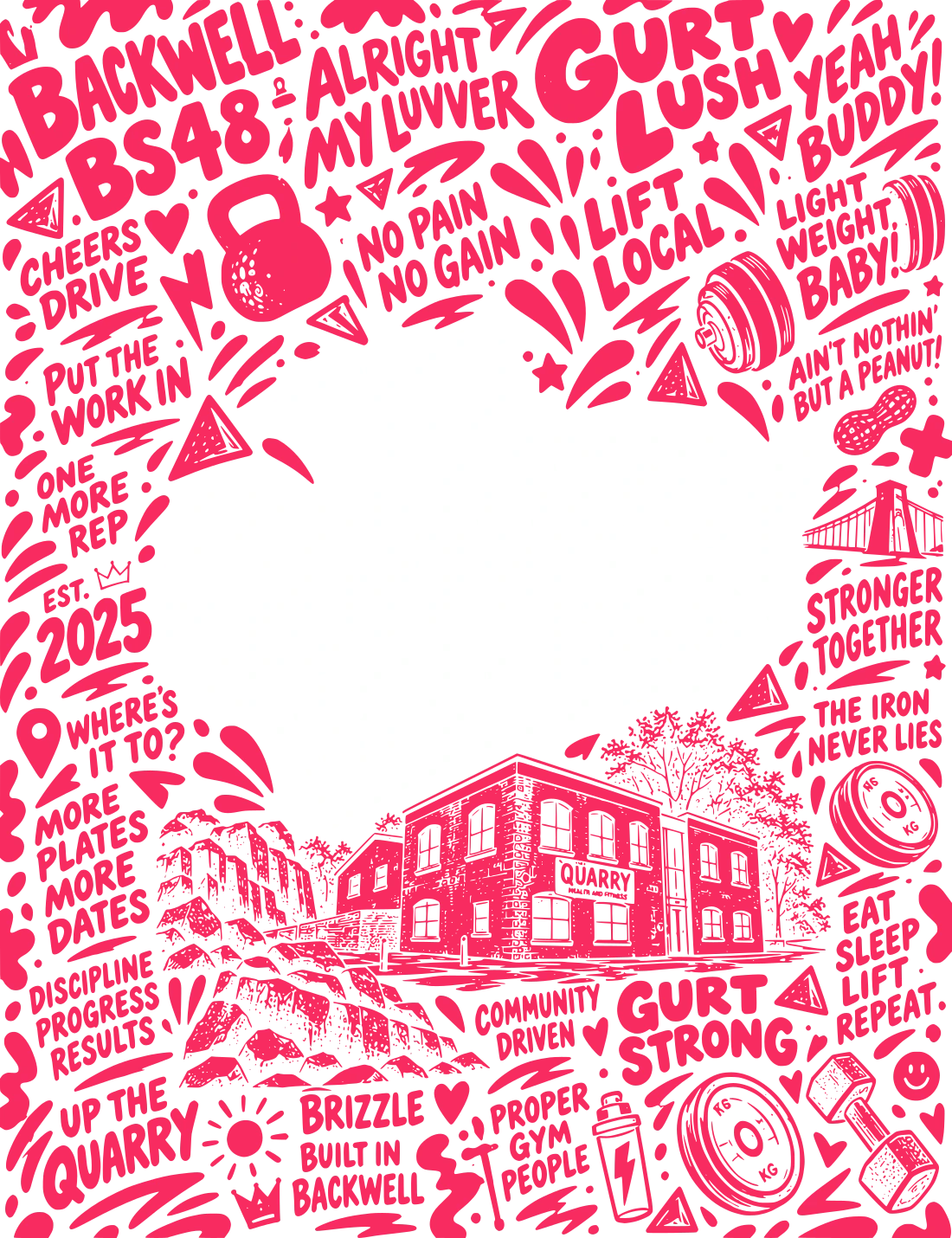GURT STRONG with the complete Quarry building illustration